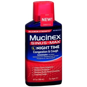 UPC 363824262666 product image for Mucinex Sinus-Max Adult Maximum Strength Nighttime Congestion & Cough Liquid, 6  | upcitemdb.com