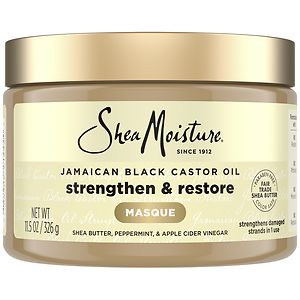 SheaMoisture Strengthen, Grow & Restore Treatment Masque, Jamaican Black Castor Oil- 12 oz