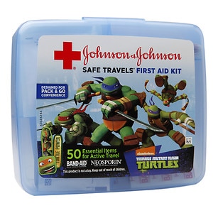 UPC 381371161126 product image for Band-Aid Safe Travels First Aid Kit, 50 Essential Items, Nickelodeon Teenage Mut | upcitemdb.com