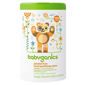Babyganics Alcohol-Free Hand Sanitizing Wipes, Mandarin, 100 ea