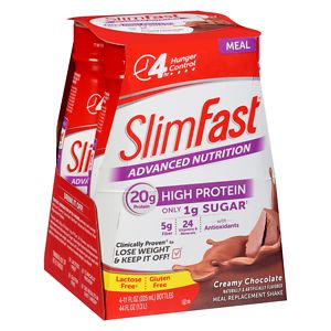 SlimFast Advanced Nutrition High Protein Meal Replacement Shake, Creamy Chocolate, 4 pk, 11 oz