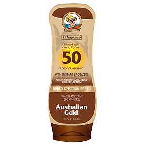 UPC 054402700686 product image for Australian Gold Sunscreen Lotion with Kona Bronzer, SPF 50, Tropical, 8 oz | upcitemdb.com