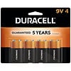 Duracell Coppertop Alkaline Batteries , 9V, 4 ea
