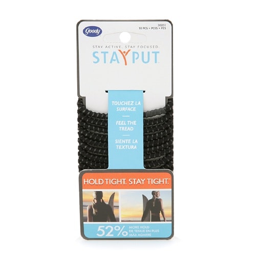 Goody StayPut Elastics, Black - 10 ea